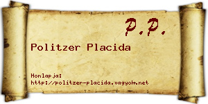 Politzer Placida névjegykártya